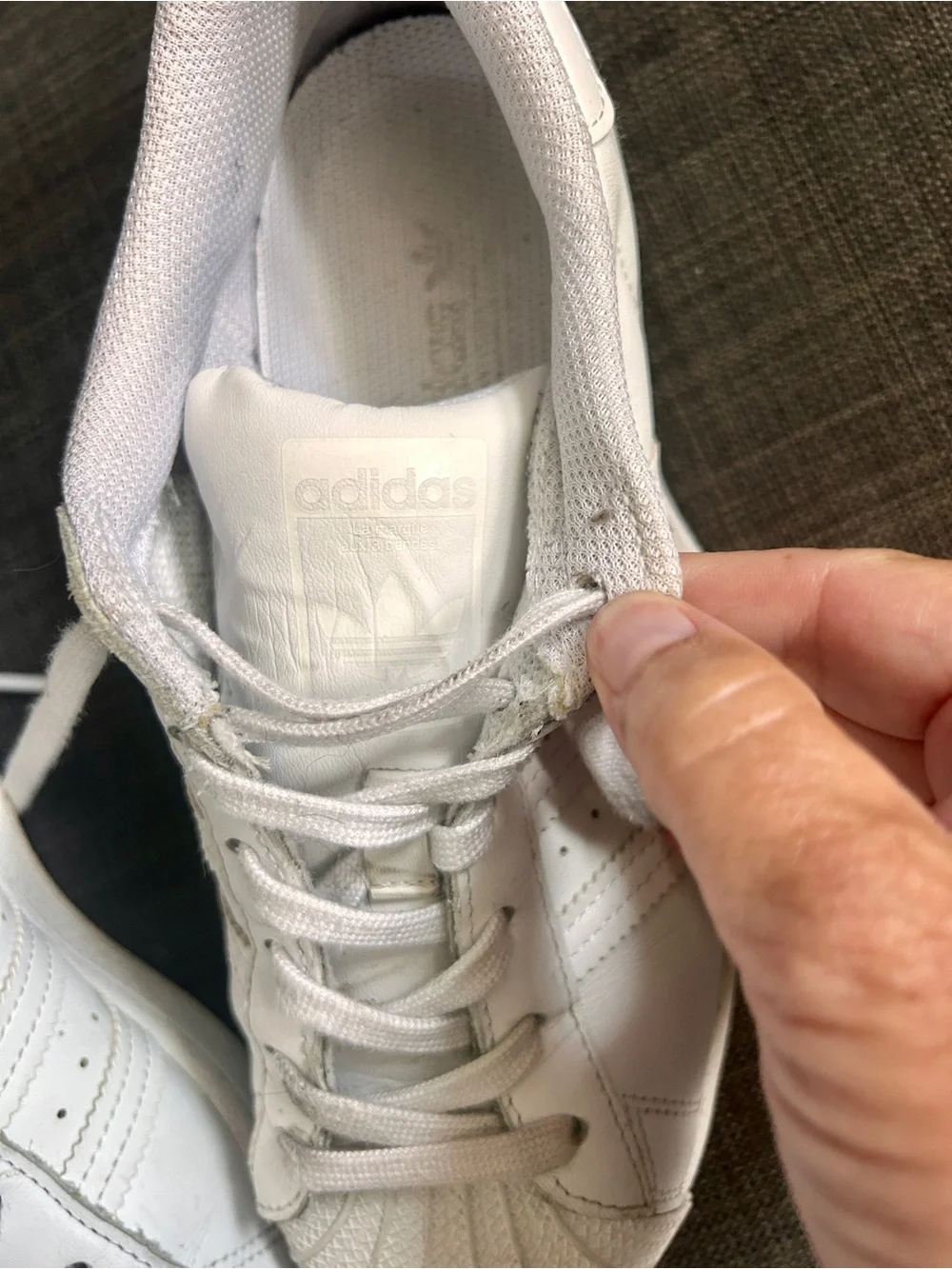 adidas Kids White Classic Shell-Toe Sneakers